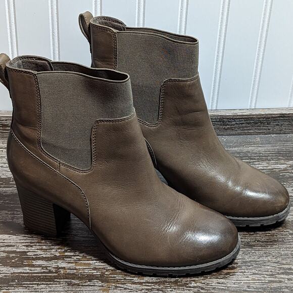 Clarks Women's Brown Verona Ease Leather Upper Mid Calf Boots Size 8 M - Picture 1 of 7